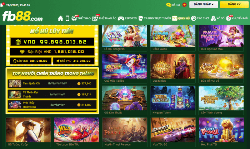 Đa dạng kho trò chơi với tất cả tựa game chất lượng tại fb88